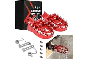 JFG RACING Dirt Bike Foot Pegs,Universal CNC Motorcycle Pit Mini Bike Pegs for CR CRF XR 50 70 80 85 100 110 Tao Tao DB-X RFZ Lifan KAYO - Red