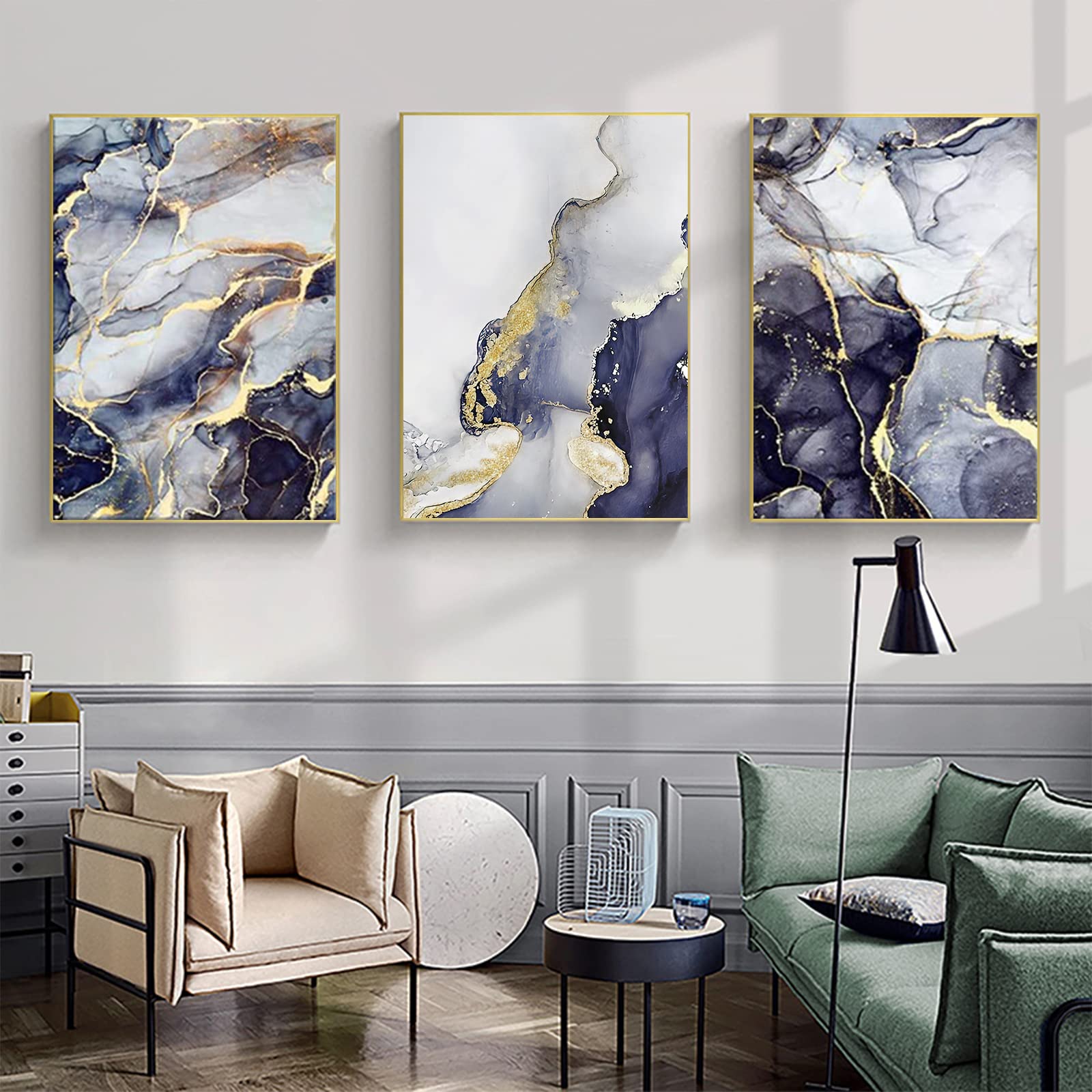 Ink painting poster for living room, bedroom, marble background pattern, modern wall painting, wall decoration, without frame, 4.30 x 40 cm x 3