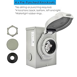 Veepeak 50 Amp Generator Inlet Box with Pre-Drilled