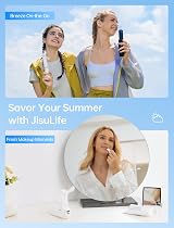 JISULIFE 3 in 1 USB Mini Fan Power Bank Flashlight White view 6