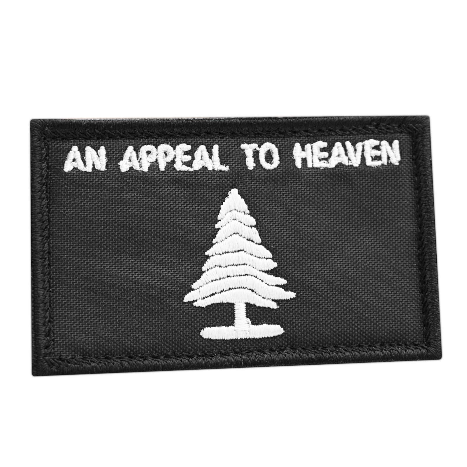 an Appeal to Heaven Pine Tree 2x3.25 American Revolution Black and White Patriot Morale Cap Patch