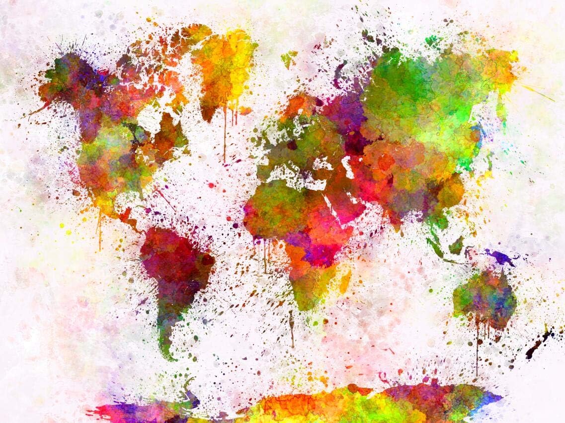Puzzles for Adults 1000 Piece - Watercolor World Map - Entertainment Toys for Adult Special Graduation or Birthday Gift