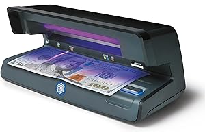 Safescan 50 UV Counterfeit Bill Detector, Small Footprint, Lightweight, Great for Bills, Credit Cards, Passports, IDs, Suitable for All Currencies, Powerful 9W UV Light, CE Certified, 3-Year Warranty