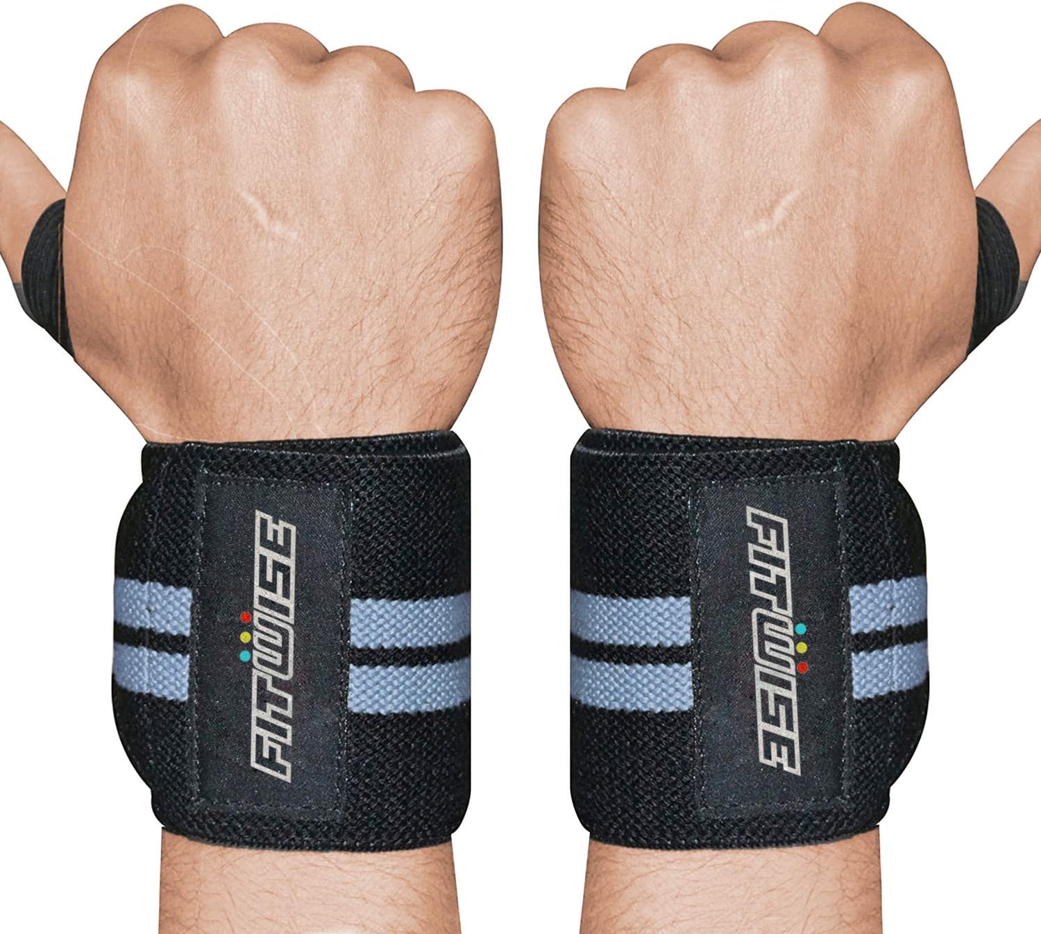 FITWISE Wrist Wraps for Weightlifting Cross fit Training Workout Gym Power Lifting Bodybuilding 18" Professional Grade Thumb Loops Wrist Straps Support Braces -Men Women