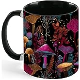 NOXOZNMOK Mushroom Ceramic Coffee Mug for Women Gifts Tea Cup 11OZ Mugs Funny Coffee Cups with Handle for Office and Home