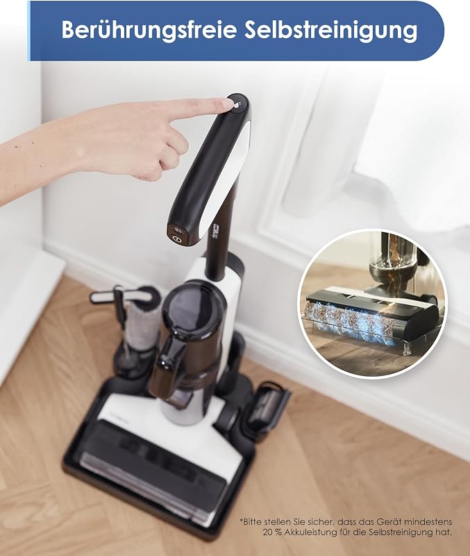 Floor One S5 Smart Nass-Trocken-Sauger mit iLoop Technologie, All-in-One-Nass Trockensauger Kabellos mit Dual-Tank-Design | Selbstreinigung LED-Display für Harte Boden,Tierhaare