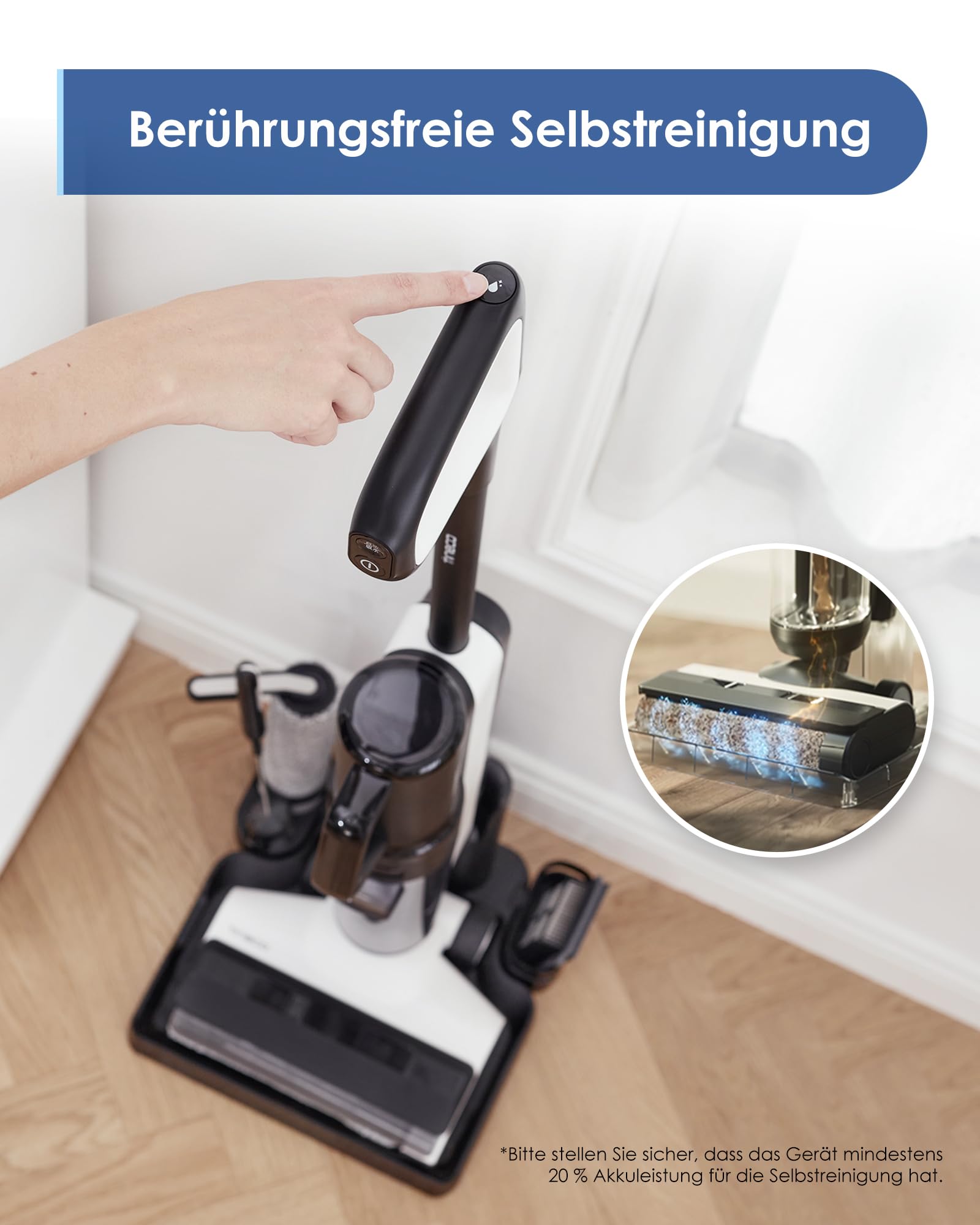 Tineco Floor One S5 Smart Nass-Trocken-Sauger mit iLoop Technologie, All-in-One-Nass Trockensauger Kabellos mit Dual-Tank-Design | Selbstreinigung LED-Display für Harte Boden,Tierhaare 7