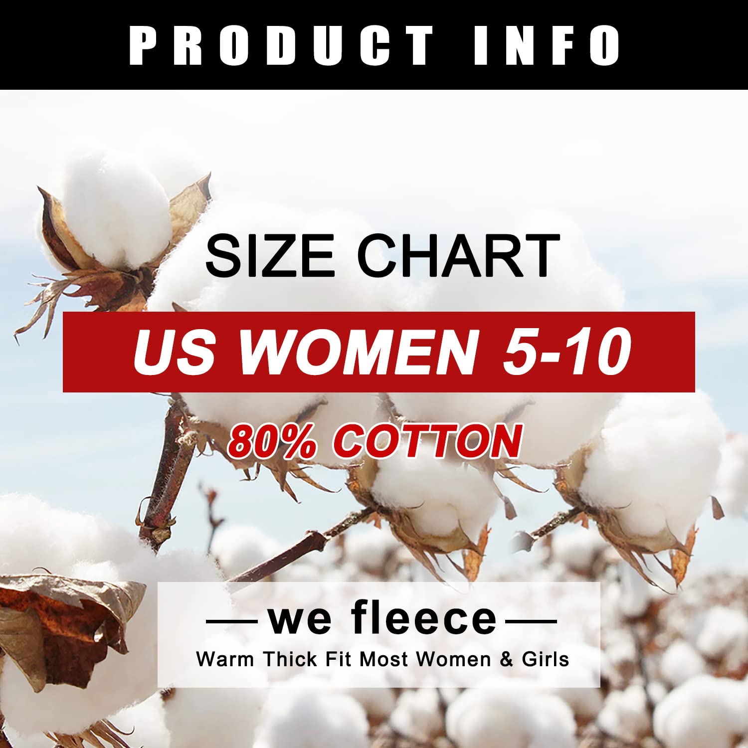 we fleece 5 Pairs Warm Knee High Socks for Women-Thermal Cotton Socks for Hiking,Work,Winter,Gifts