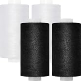 All Purpose Sewing Thread-4 Spools of Hand Polyester Sewing Thread for Hand and Machine Sewing(Black White)