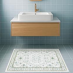 Washable Boho Bathroom Rug 2x3 - Small Throw Area