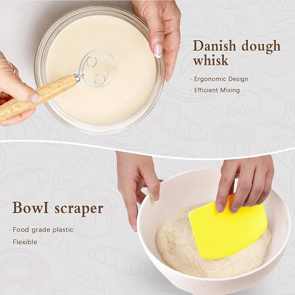 HZPOINTONE BANNETON PROOFING BASKETS SET OF 2, SOURDOUGH BAKING SUPPLIES, BREAD MAKING KIT – 9″ OVAL & 10″ ROUND WITH SILICONE SLING, NATURAL, BPB001