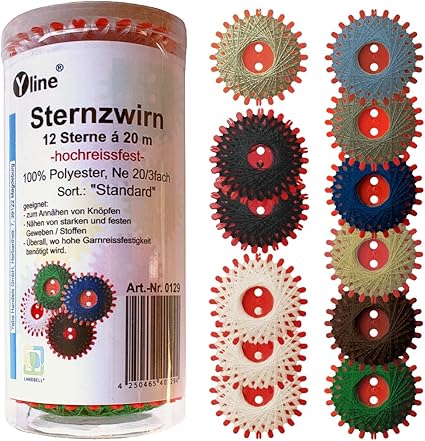 Yline Sternzwirn Baumwolle - 4 Sterne à 20 M Oliv Grün Nähgarn