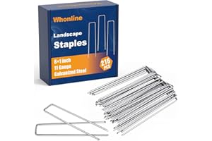 Whonline 216pcs Landscape Staples, 6 Inch 11 Gauge Yard Stake, Ground Stake Galvanized Garden Staples Stakes for Landscaping Fabric Weed Barrier Irrigation Tubing