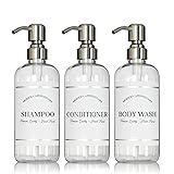 Clear Refillable Shampoo and Conditioner Bottles