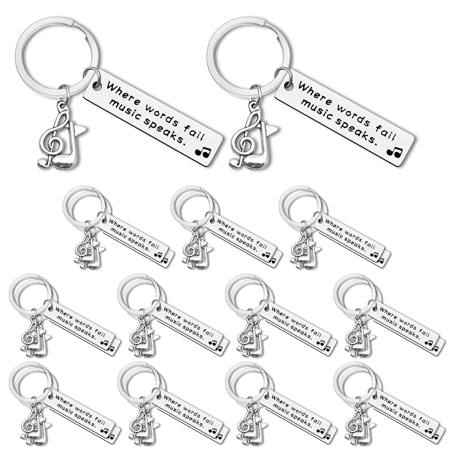 Dabihu 24Pcs Music Keyring Party Favors Gifts for Wedding School Office Supplies Gift for Music Lovers Inspirational Gifts for Teacher Student Graduation Gift Keychain Jewelry