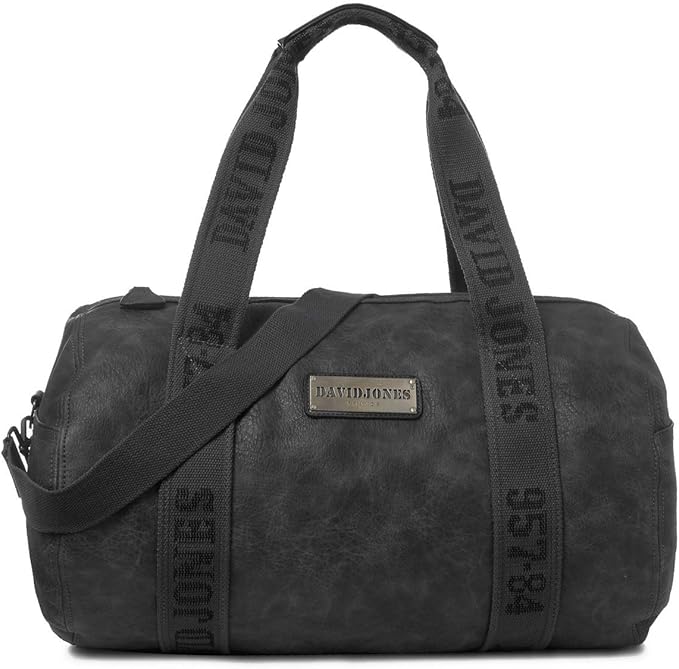 David Jones Unisex Large Travel Bag Hand Luggage Duffle Tote PU