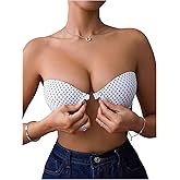 RoseSeek Women's Front Closure Strapless Underwire Bras Push Up Bandeau Bra Tube Tops