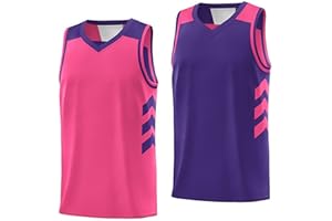 KXK Blank Youth Reversible Basketball Jersey,Sports Athletic Practice Basketball Shirt Clothing for Boys Girls