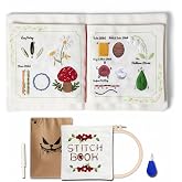 TenDawn Embroidery Stitch Book Kit, 12 Stitches, Basic Set | Fabric Practice Book, Embroidery Kit for Beginners, Easy Entry Sewing Set