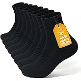 Brula Mens 98% Cotton Cushioned Ankle Athletic Socks | Seamless Soft Breathable Moisture-wicking Sport Quater Socks