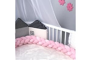 ERIBEDA Updated Multi -Purpose Knot Pillow, 4 Thicker Braids Care Knot Pillow Ball for Use On Cribs and Cradles,Pink-157inch