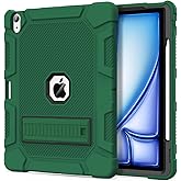 Azzsy Case for iPad Air 13-inch (M3/M2) 2025/2024, [Built-in Pencil Holder] Heavy Duty Shockproof Rugged High Impact Protective Case for 13 inch iPad Air (2025/2024 Version), Alpine Green
