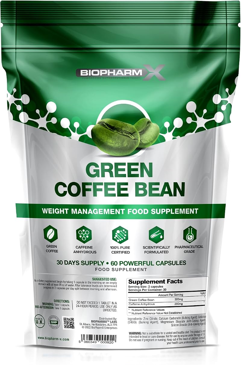 Biopharm-X Green Coffee Bean Extract 60 Capsules - Weight Management
