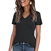 Kistore Workout Tops for Women Breathable V Neck Yoga T Shirts Trending Beach Casual Loose Fit Tee Running