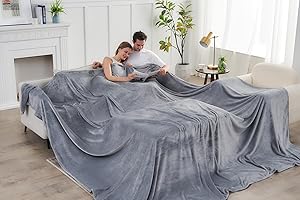 Commollis Oversized King Fleece Blanket 120"x120" (10'x10') - Giant Flannel Throw Blanket for Bed, Couch, Camping & Travel - Soft, Warm, Family-Sized Blanket for Indoor & Outdoor Use