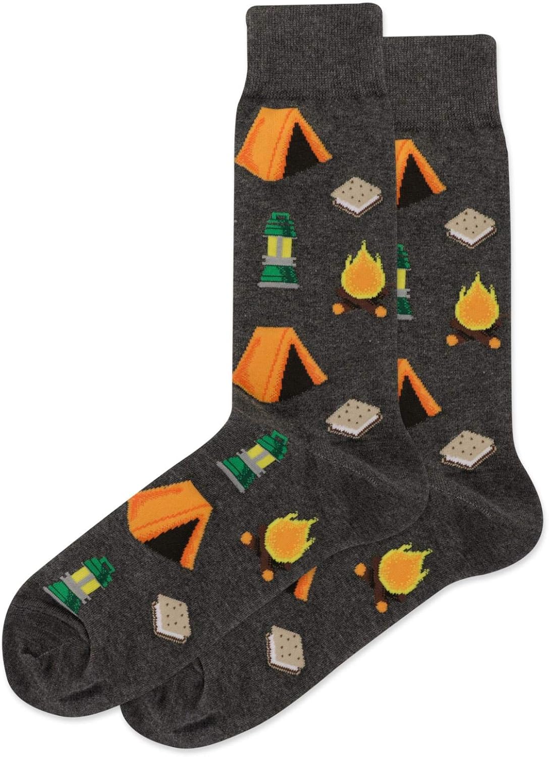 HotSox Men's Camping Socks, 1 Pair, Shoe 612.5 Grey Large Amazon