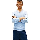 Tommy Hilfiger Mens Cotton Solid V Neck Sweater Lightweight Pullover
