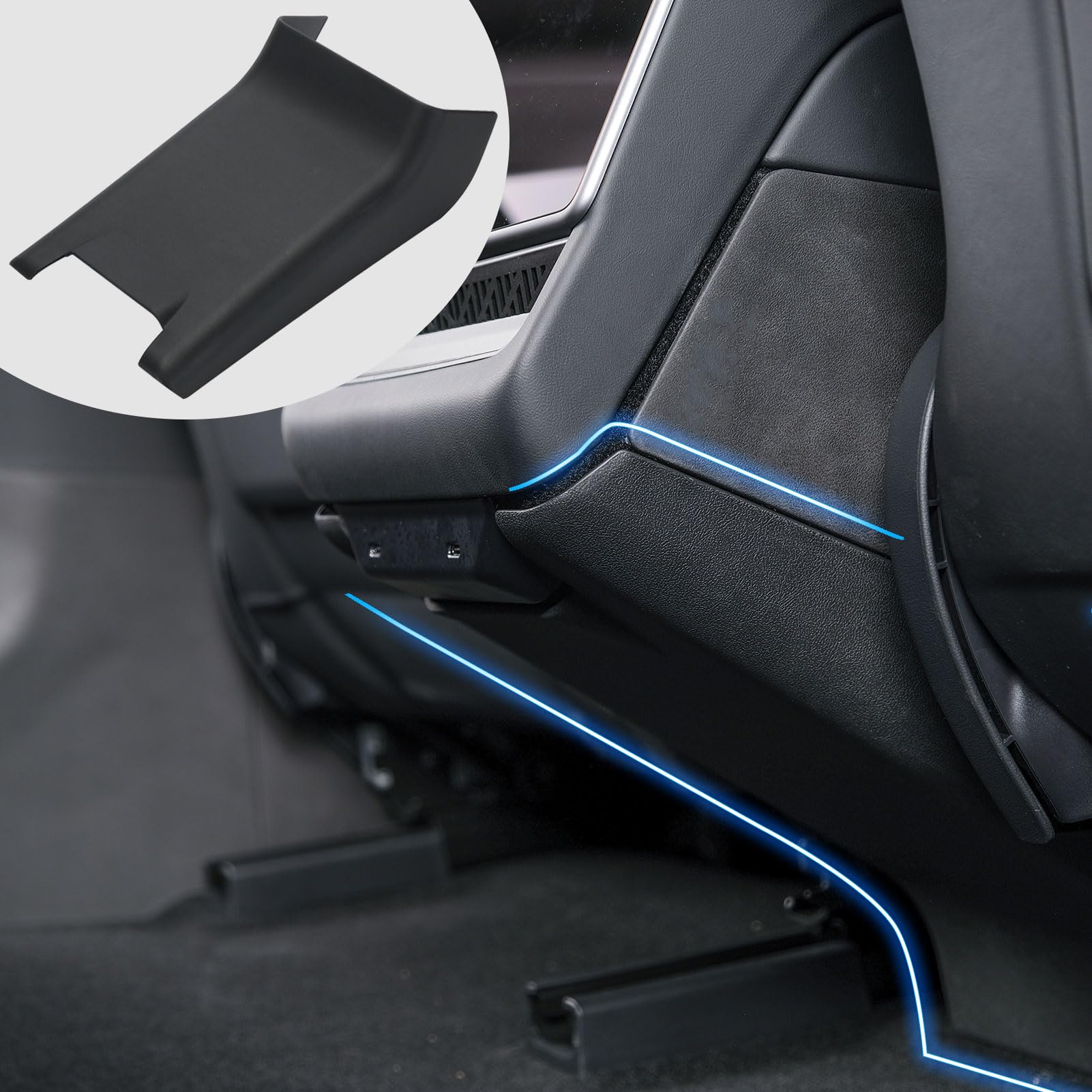 Photo 1 of Jawjut Rear Air Condition Vent Outlet Anti Kick Trim Cover Compatible with Tesla 2024 2025 Model 3 Highland Interior Accessories
