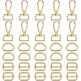 Yuunheg 30pcs Swivel Snap Hooks Kit,Heavy Duty Swivel Snap Hooks with D Ring and Slide Buckle
