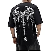 SOLY HUX Men's Gothic Crewneck T-Shirt Vintage Graphic Tees Short Sleeve Tops Streetwear