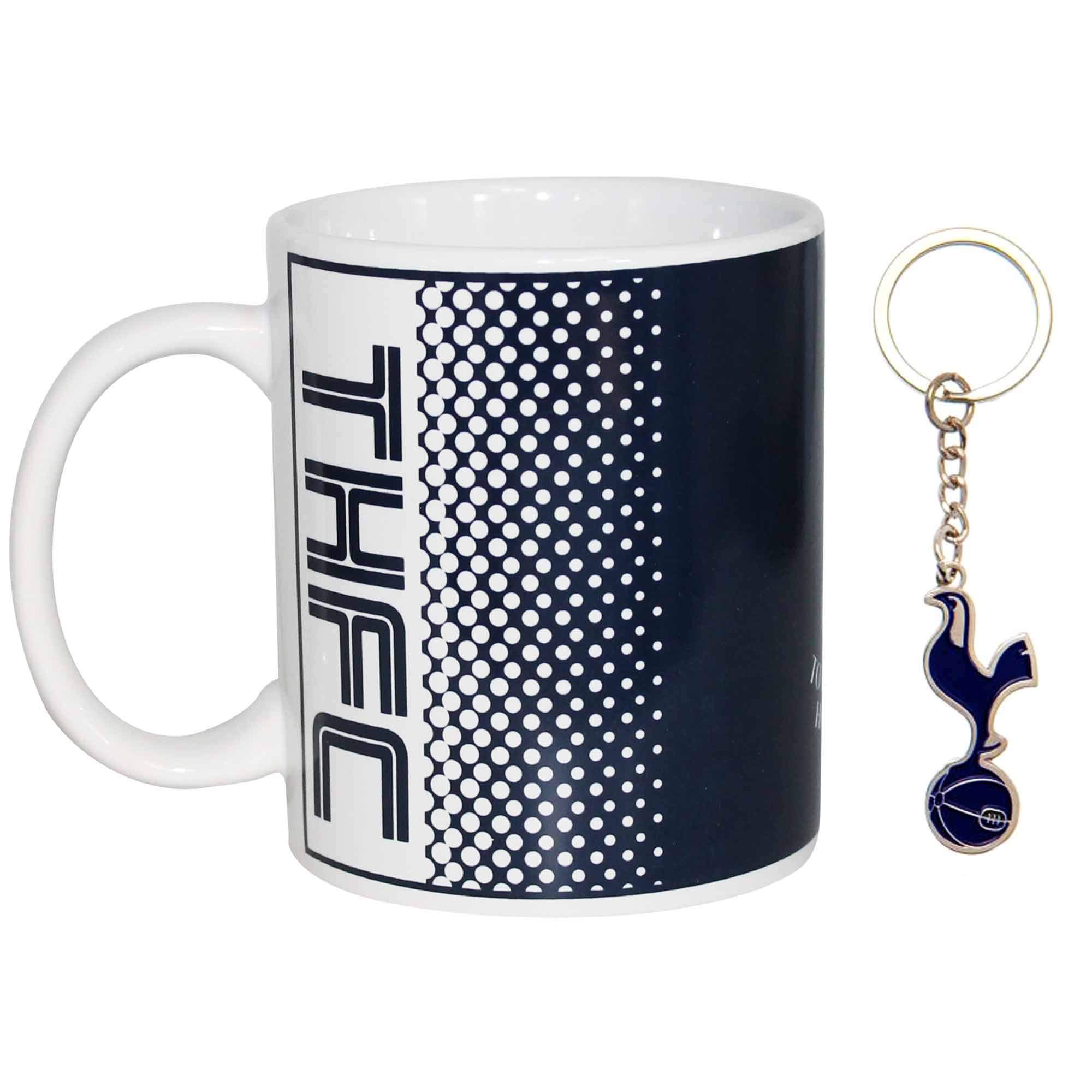 THFC Official Tottenham Football Crest Ceramic Mug & Keyring Boxed Gift Set