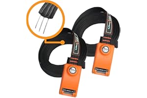 Onefeng Sports Lockable Tie Down Strap with 3 Stainless Steel Cables 'No Scratch' Silicone Buckle to Prevent Anyone from Taki