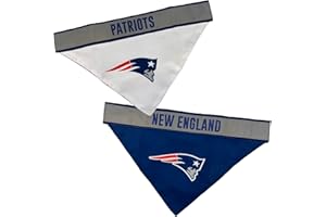 Pets First NFL New England Patriots TIE Bandana, Large/X-Large. Dog Football Reflective Bandana Scarf Bib for Pet, Cat, or Do