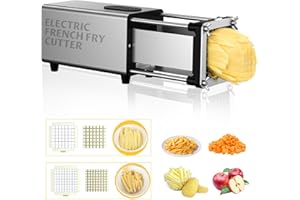 YOTAN Electric French Fry Cutter,French Fry Cutter Stainless Steel with 1/2 & 3/8 Inch Blade,Commercial and Household Electri