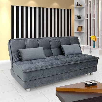 FabHomeDecor Gaiety Three Seater Sofa cum Bed (Grey)