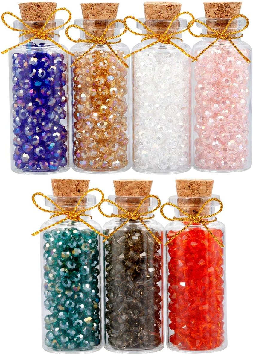 SUNYIK 9 Mini Gemstone Bottles Chip Crystal Healing Tumbled Gem Reiki Wicca Stones Set: Home & Kitchen