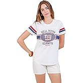 Ultra Game Women's NFL Official Soft Mesh Varsity Stripe T-Shirt