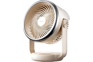 BURLAN Desk Fan, 10 inch Air Circulator Quiet Operating Fan for Bedroom, 70ft Strong Airflow, Portable Fan Battery Operated with USB (D-Grey)