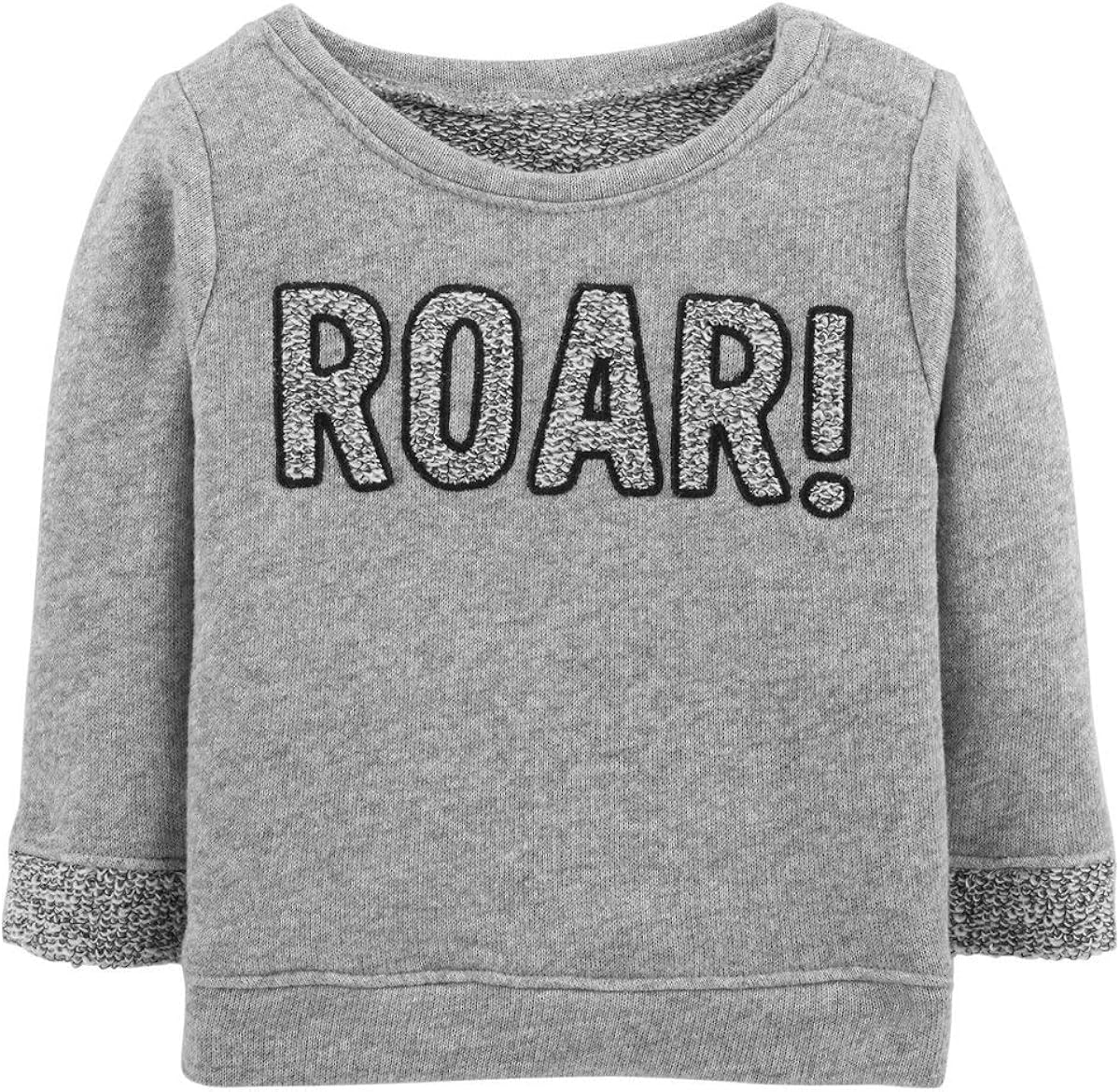 Carter's Infant Boys Gray Roar Baby Sweater Sweatshirt: Clothing