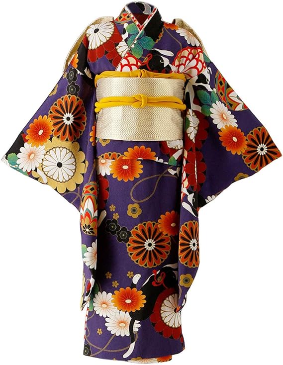 Amazon キャサリンコテージ 女の子 7歳 七五三 着付け簡単 着物セット Waset01 1cm 紫色華手毬猫 Pu Tak 着物 浴衣 通販