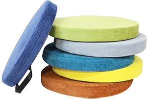 M Mute Touch 6 PCS 16 Inch Round Floor Cushions with Handle, Flexible Seating for Classroom | Chenille Round Cushions | 16''x16''x2'' Floor Pillow for Home, Yoga and Meditation