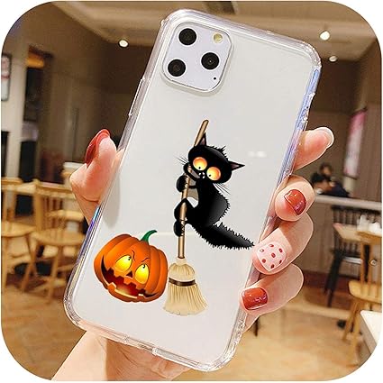 Amazon 秋オレンジハロウィン黒猫コーンアート電話ケースfor Iphone 12pro11promax5 S Se 2 Xsmax6 S 7 8plusxr Tpuシリコーンケース Tpu D1751 For Iphone 6 6s ケース カバー 通販