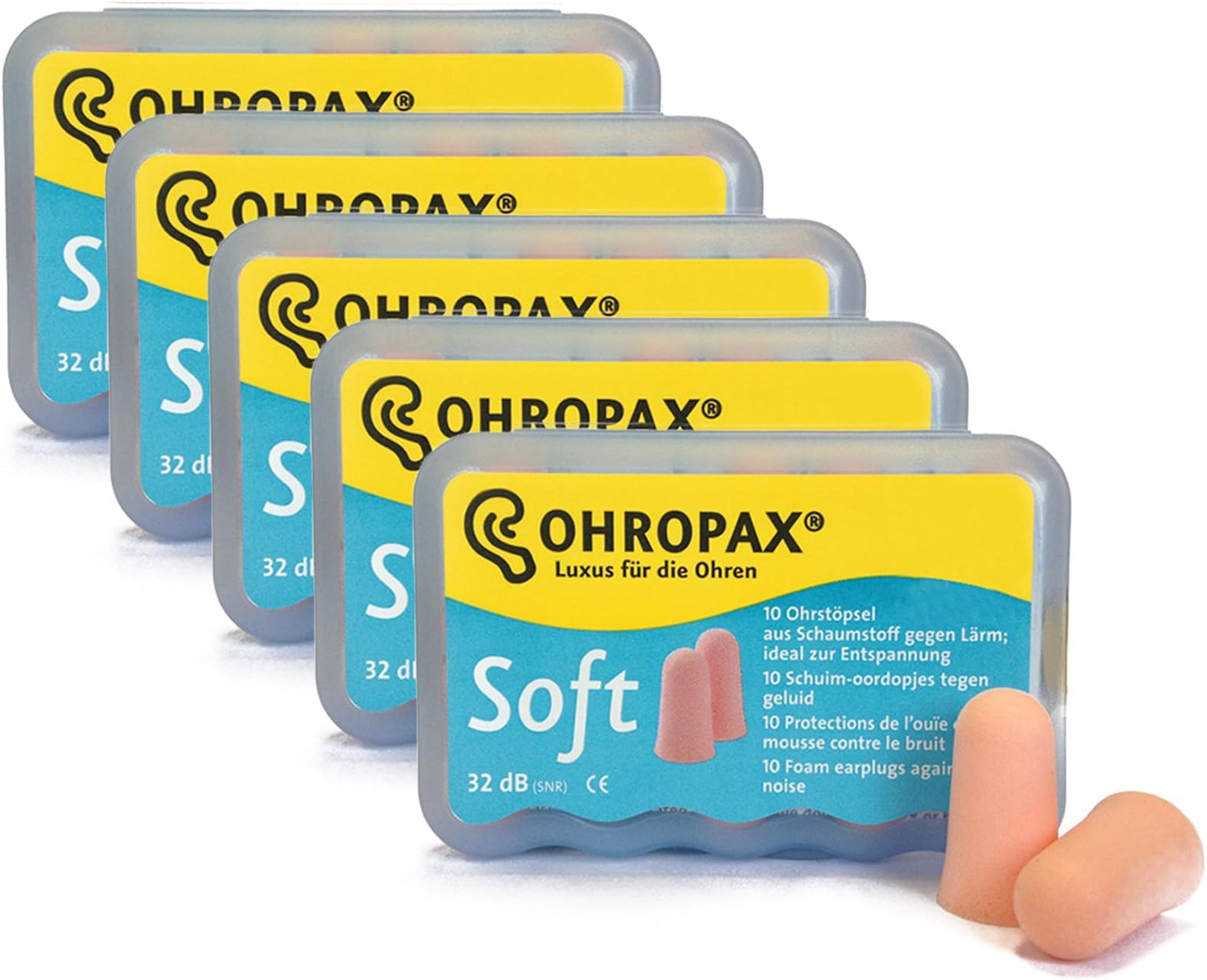 Ohropax Earplugs Soft (5 Packs (25 Pairs))