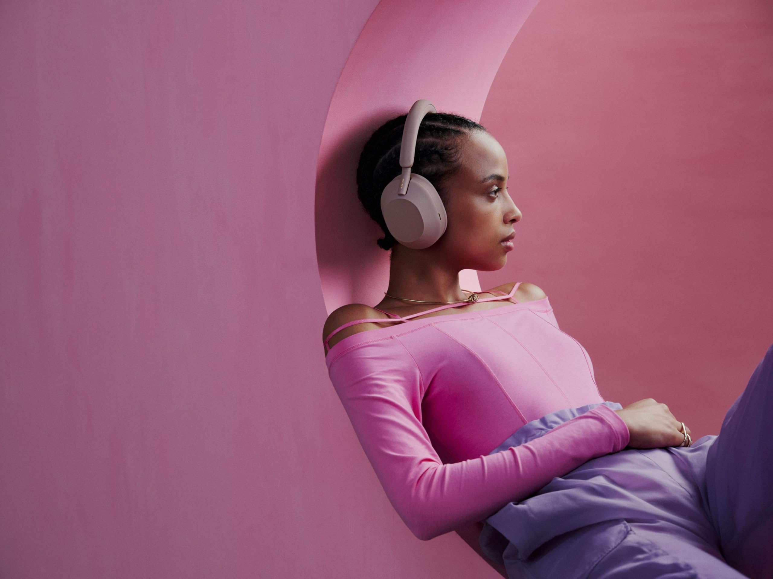 Sony WH-1000XM5 Premium Noise Canceling Wireless Headphones, Auto NC Optimizer, 30-Hour Battery, Alexa Voice Control, Smoky Pink