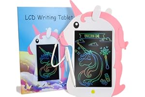 BRAVMATE LCD Writing Tablet for Kids, Unicorn Toddlers Toys Reusable Doodle Scribbler Board with Stylus, Educational Learning Drawing Pad Christmas Birthday Gift for 3-6 Years Old Girls Boys