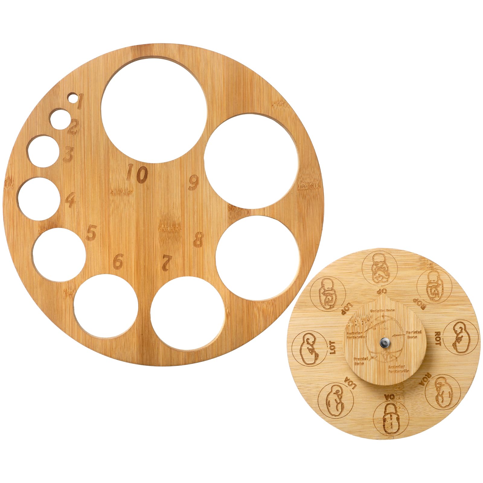 Photo 1 of GlikCeil Cervical Dilation Board for Midwife Doula Birth and Midwife Fetal Position Tool Cervical Dilation Chart and Carved Wooden Fetal Position Wheel for Student Midwife Doctor Gift